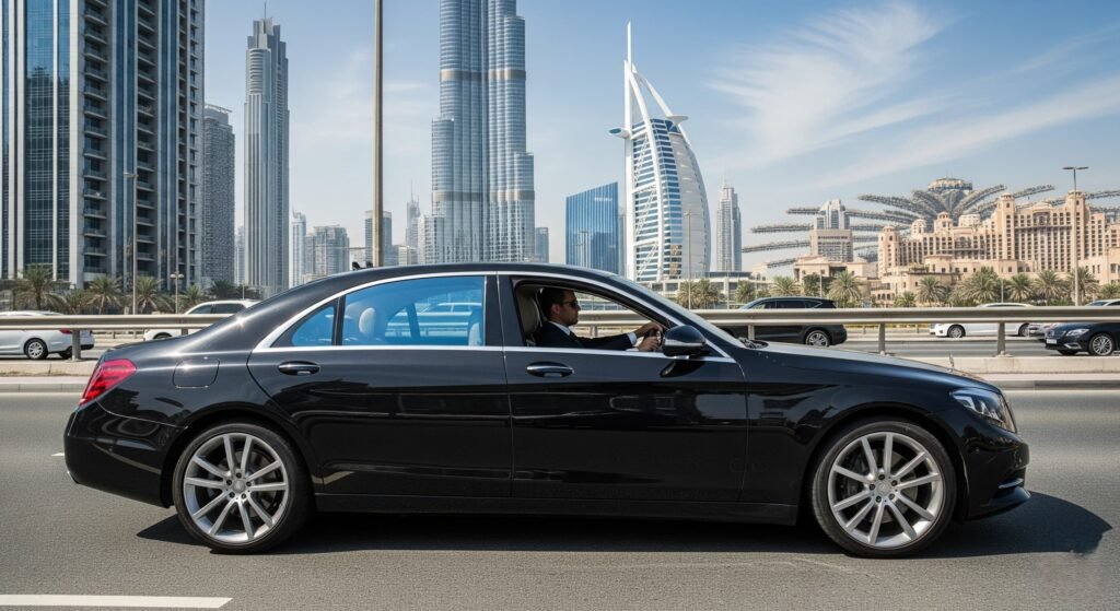 Car with driver is best option for tourists in Dubai, offering luxury, safety, and comfort while exploring iconic landmarks like Burj Khalifa.