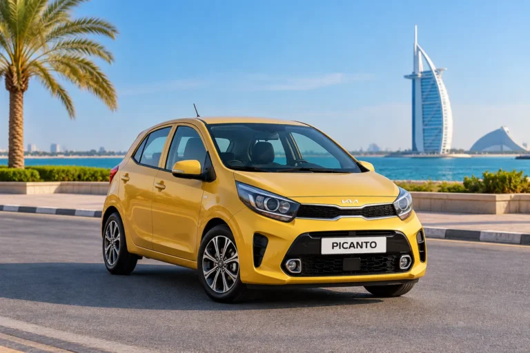 Golden Kia Picanto by Burj Al Arab
