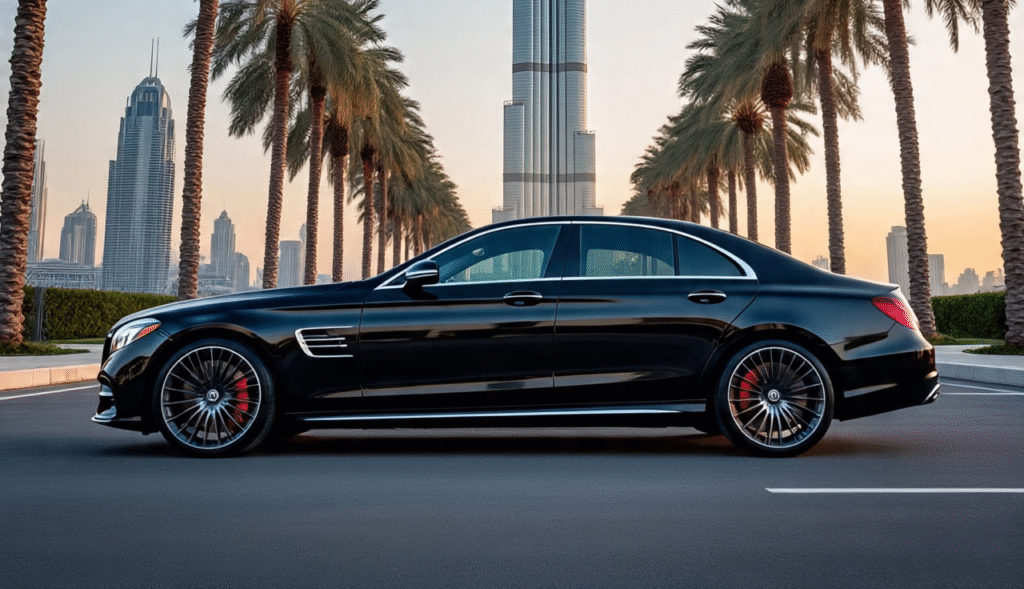 Car Rental Services in Dubai car parked on road, even it is ready for rent a car in dubai