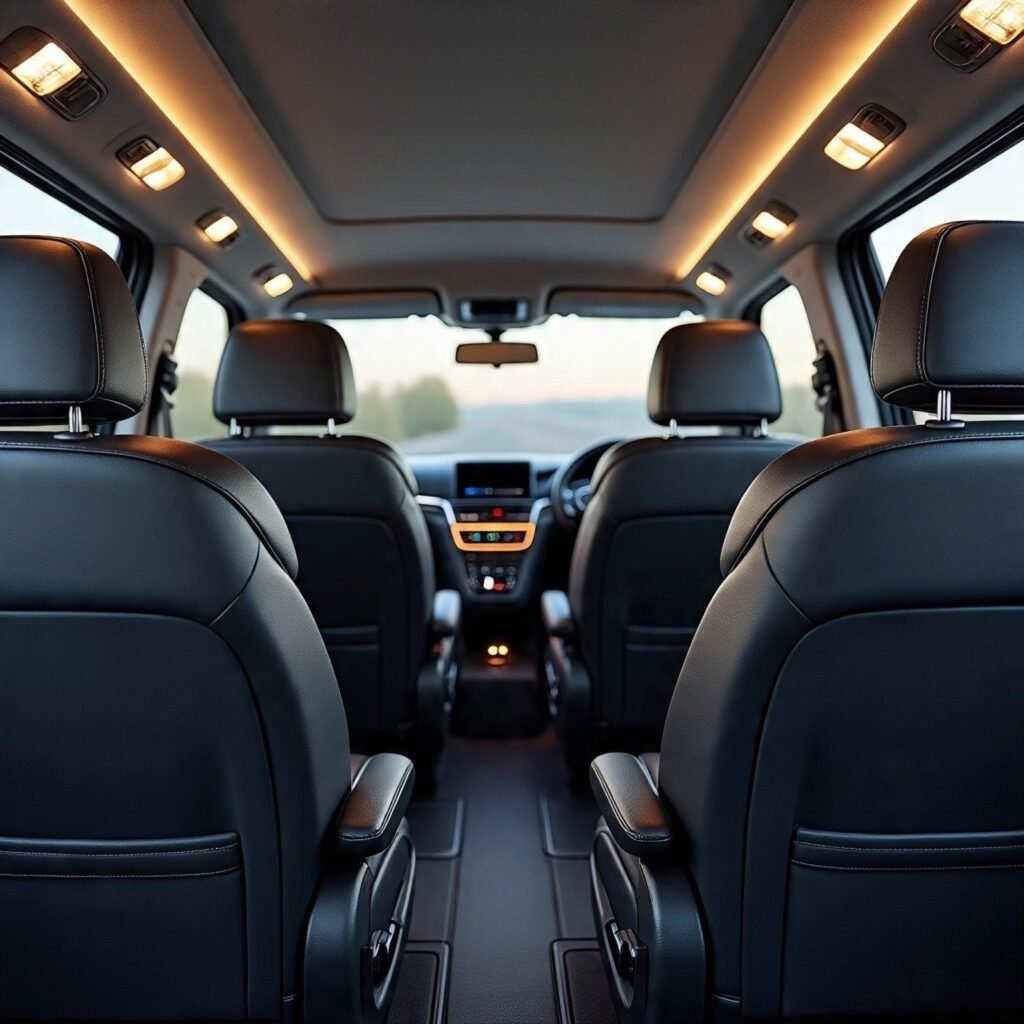 14-Seater Luxury Van Rental in Dubai 14-seater van rental with interior image