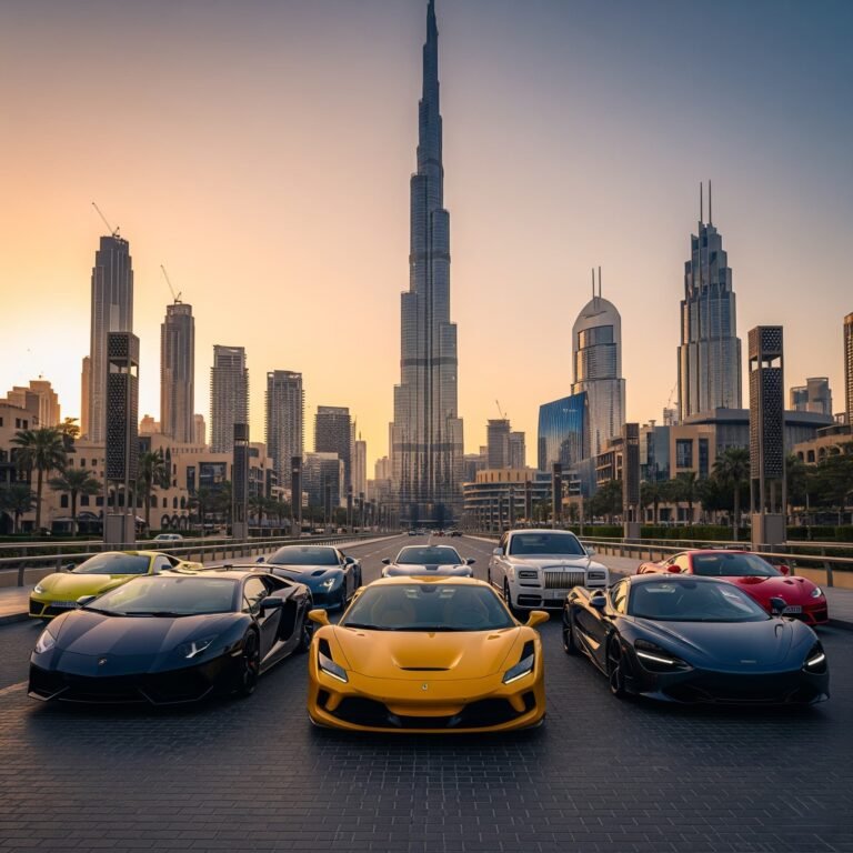 Super Cars luxury super car rental fleet on the road