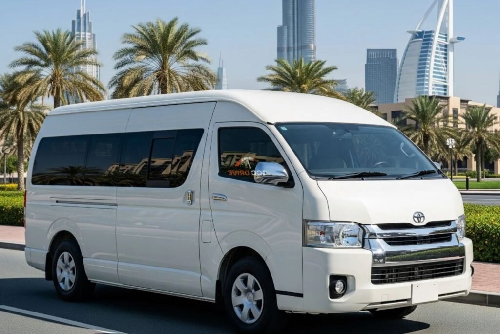 toyota h300 van stand at dubai city road