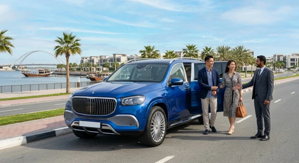 Luxury car rental driver UAE for Hong Kong travelers